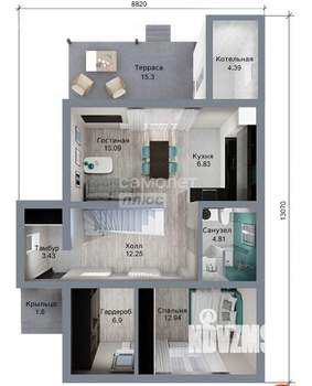 Дом 136м², 2-этажный, участок 10 сот.