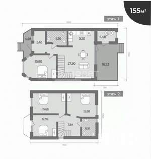 Дом 126м², 2-этажный, участок 7 сот.