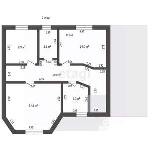 Дом 186м², 2-этажный, участок 5 сот.