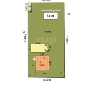 Дача 52м², 2-этажный, участок 5 сот.