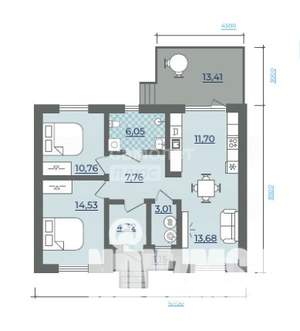 Дом 90м², 1-этажный, участок 6 сот.