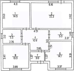 Дом 110м², 1-этажный, участок 4 сот.