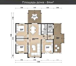 Дом 84м², 1-этажный, участок 7 сот.