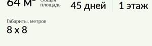 Дом 64м², 1-этажный, участок 7 сот.
