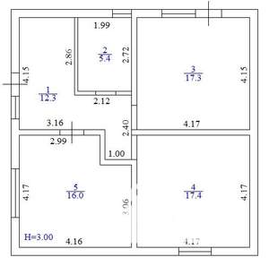 Дом 75м², 1-этажный, участок 3 сот.