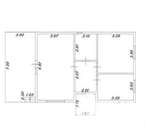 Дом 70м², 1-этажный, участок 6 сот.