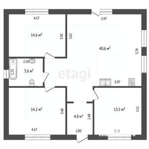 Дом 96м², 1-этажный, участок 8 сот.