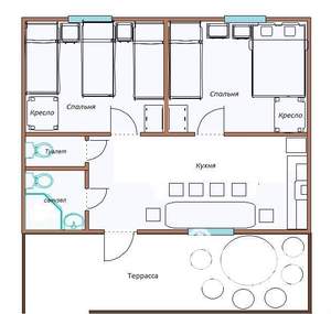 Дом 50м&sup2;, 2-этажный, посуточно, 