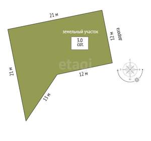 Дом 75м², 1-этажный, участок 3 сот.  