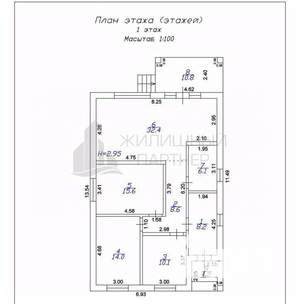 Дом 116м², 1-этажный, участок 6 сот.  