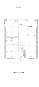 Дом 100м&sup2;, 1-этажный, участок 6 сот.  