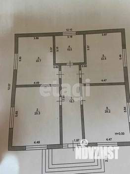 Дом 121м&sup2;, 1-этажный, участок 6 сот.  