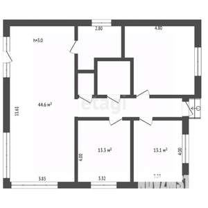 Дом 118м&sup2;, 1-этажный, участок 5 сот.  