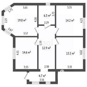 Дом 86м&sup2;, 1-этажный, участок 3 сот.  