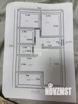 Коттедж 92м², 1-этажный, участок 7 сот.  