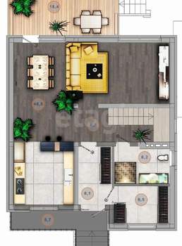 Дом 221м², 2-этажный, участок 5 сот.  