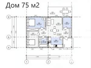 Дом 75м², 1-этажный, участок 6 сот.  