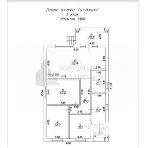 Дом 116м², 1-этажный, участок 6 сот.  