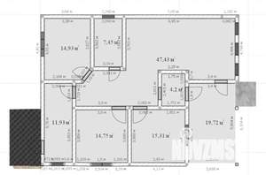 Дом 130м&sup2;, 1-этажный, участок 6 сот.  