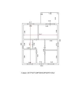 Коттедж 115м², 1-этажный, участок 6 сот.  