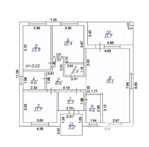 Дом 116м&sup2;, 1-этажный, участок 6 сот.  