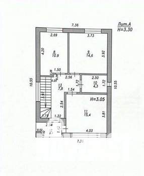 Дом 123м&sup2;, 2-этажный, участок 3 сот.  