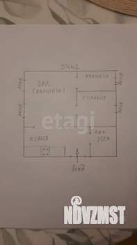 Дом 54м&sup2;, 1-этажный, участок 12 сот.  