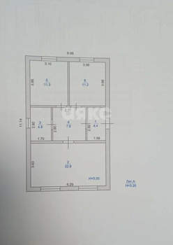 Дом 66м&sup2;, 1-этажный, участок 5 сот.  