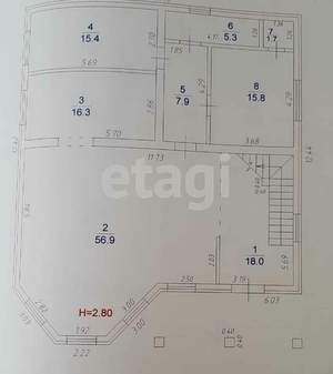 Дом 261м², 2-этажный, участок 5 сот.  