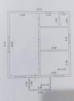 Дом 76м&sup2;, 1-этажный, участок 5 сот.  
