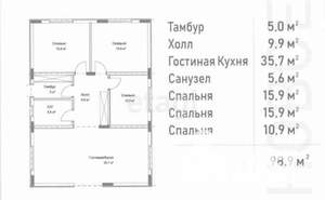 Дом 100м², 1-этажный, участок 4 сот.  