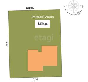 Дом 66м², 1-этажный, участок 5 сот.  