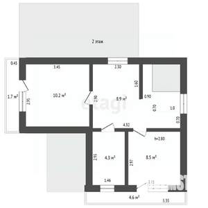 Дом 73м&sup2;, 2-этажный, участок 4 сот.  