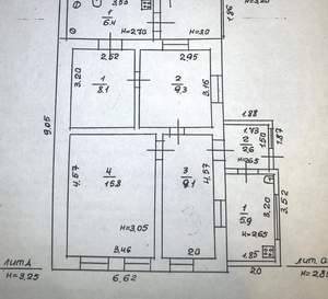 Дом 60м&sup2;, 1-этажный, участок 4 сот.  