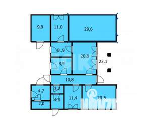 Дом 169м&sup2;, 1-этажный, участок 9 сот.  