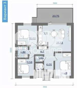 Дом 120м², 2-этажный, участок 7 сот.  