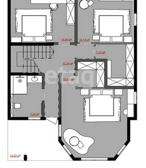 Дом 205м², 2-этажный, участок 4 сот.  