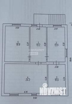 Дом 82м&sup2;, 1-этажный, участок 7 сот.  