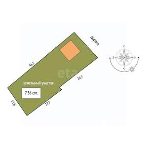 Таунхаус 71м&sup2;, 2-этажный, участок 1 сот.  