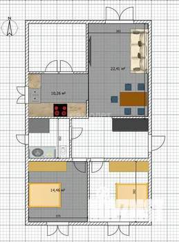 Дом 80м², 1-этажный, участок 4 сот.  
