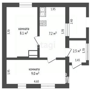 Дом 48м&sup2;, 1-этажный, участок 5 сот.  