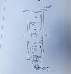 Дом 42м², 1-этажный, участок 3 сот.  