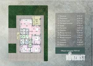 Дом 115м², 1-этажный, участок 4 сот.  