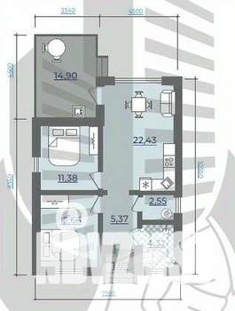 Дом 75м&sup2;, 1-этажный, участок 6 сот.  