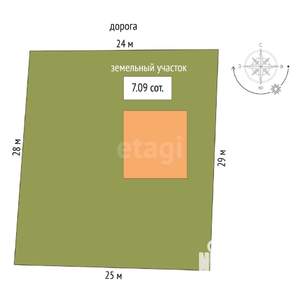 Дом 62м², 1-этажный, участок 7 сот.  