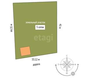 Дом 50м², 1-этажный, участок 5 сот.  