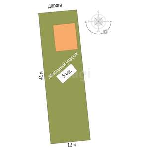 Дом 56м&sup2;, 1-этажный, участок 5 сот.  