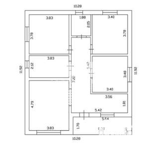 Дом 100м&sup2;, 2-этажный, участок 6 сот.  