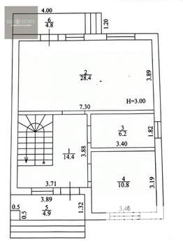 Дом 134м², 2-этажный, участок 4 сот.  