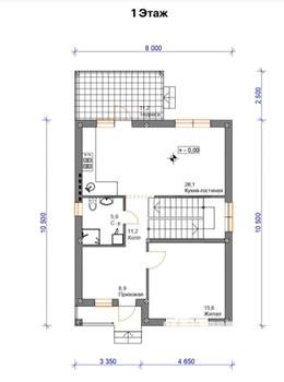 Дом 130м&sup2;, 2-этажный, участок 8 сот.  